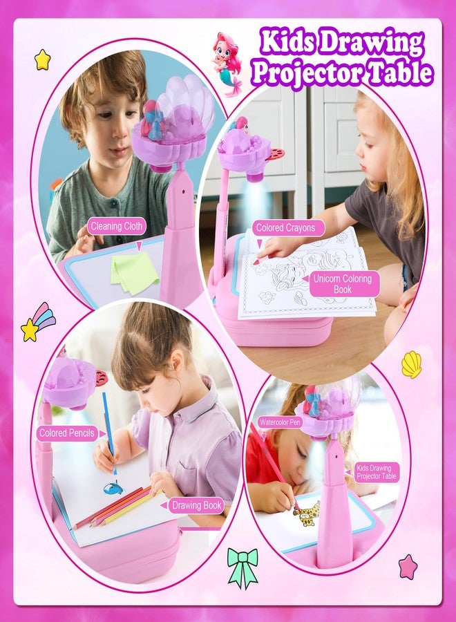 Hoarosall Drawing Projector for Kids, Arts and Crafts,Drawing Board Tracing Pad, Color Pens, Pencils, Crayons, Scrapbook, Ideal Toy for 3+ Year Old Girls (Mermaid Kit with Box) - Image 5